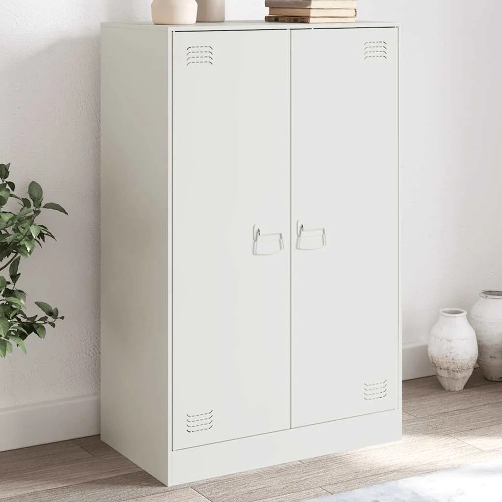 vidaXL Μπουφές Λευκός 67x39x107 εκ. από Ατσάλι
