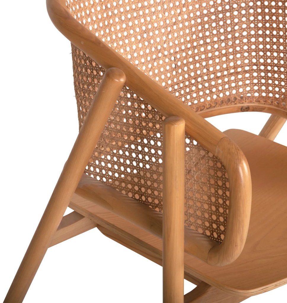 Πολυθρόνα Kenlee Φράξινος Και Φυσικο Rattan Rattan Σε Φυσικο 57,5x55x81Yεκ.