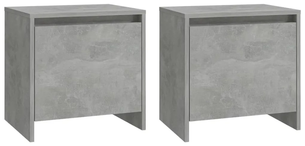 vidaXL Κομοδίνα 2 τεμ. Γκρι Σκυροδέματος 45x34x44,5 εκ. Μοριοσανίδα
