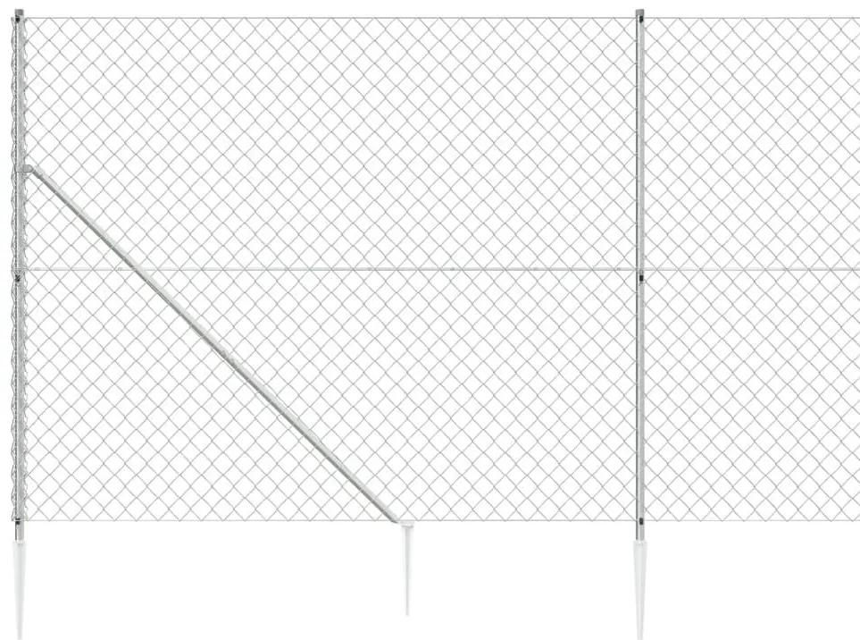 Συρματόπλεγμα Περίφραξης Ασημί 1,8 x 10 μ. με Καρφωτές Βάσεις - Ασήμι