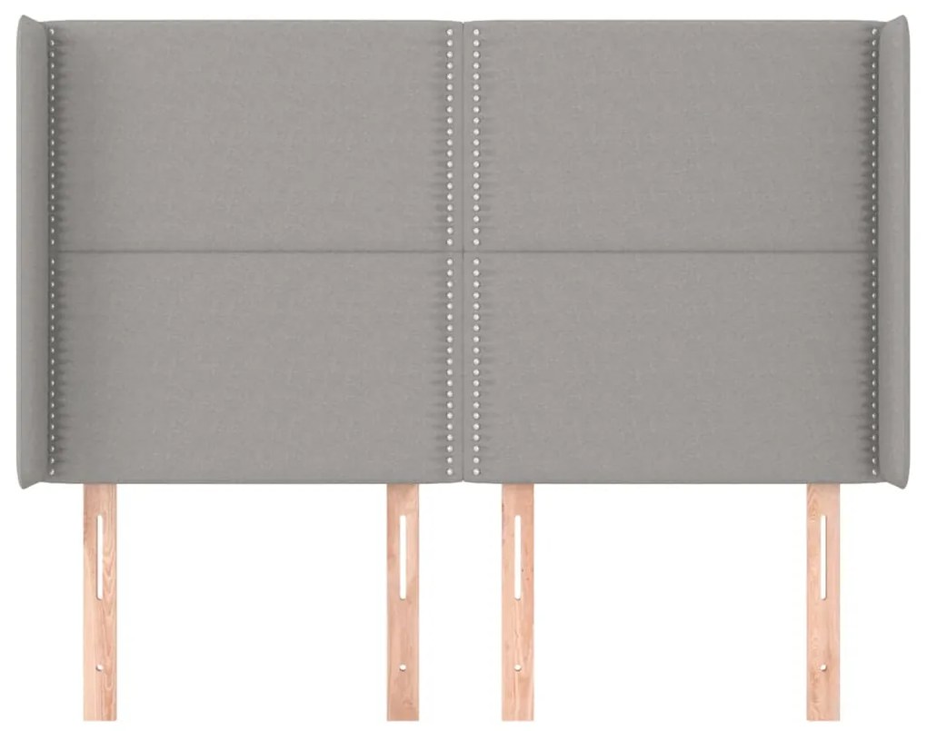 vidaXL Κεφαλάρι με Πτερύγια Ανοιχτό Γκρι 147x16x118/128 εκ. Υφασμάτινο