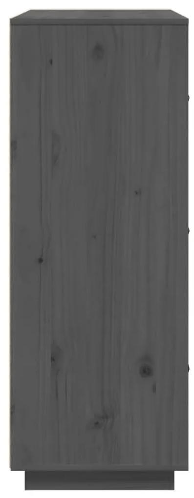 Ντουλάπι Ψηλό Γκρι 67x40x108,5 εκ. από Μασίφ Ξύλο Πεύκου - Γκρι