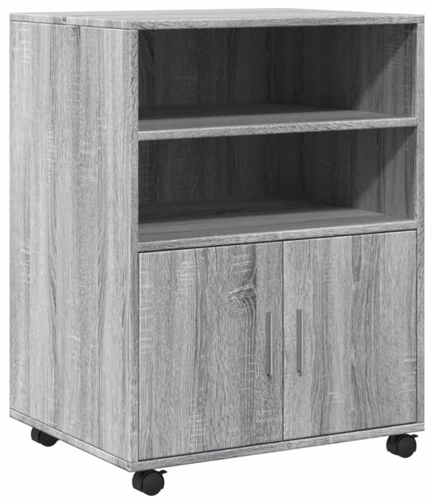 Ντουλάπι Με Ροδάκια Γκρι Sonoma 60x48x81 εκ. Επεξεργασμένο Ξύλο - Γκρι