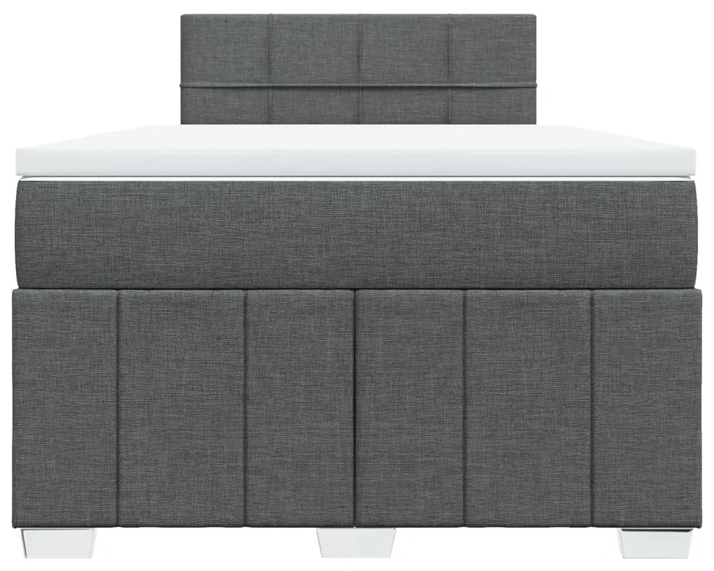 ΚΡΕΒΑΤΙ BOXSPRING ΜΕ ΣΤΡΩΜΑ ΣΚΟΥΡΟ ΓΚΡΙ 120X200 ΕΚ. ΥΦΑΣΜΑΤΙΝΟ 3289336