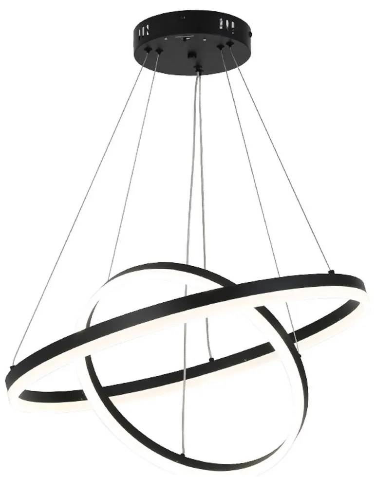 Φωτιστικό Οροφής 6095-Β Led Dimmable Φ60cm 6300Lm 58W 3CCT Black Inlight