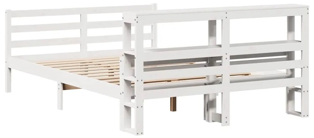 vidaXL Πλαίσιο Κρεβατιού με Κεφαλάρι 160x200 εκ. από Μασίφ Ξύλο Πεύκου