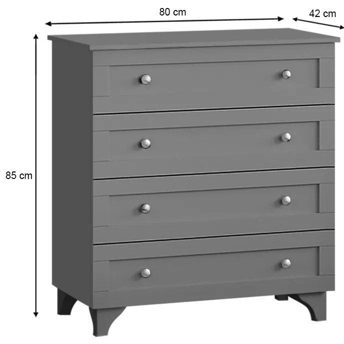 Συρταριέρα Emily Megapap χρώμα ανθρακί 80x42x85εκ. - GP055-0012,2