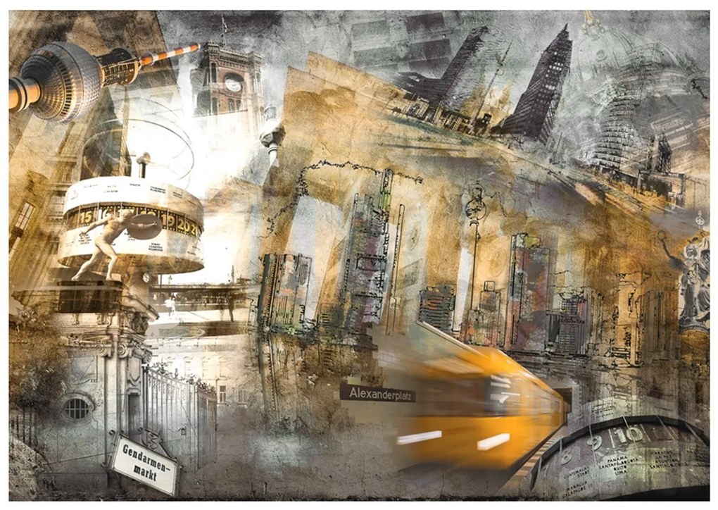 Φωτοταπετσαρία - Berlin - collage (orange) 250x175