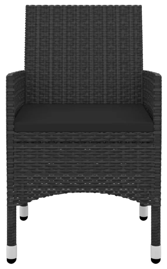 vidaXL Σετ Τραπεζαρίας Κήπου 7 τεμ. Συνθ. Ρατάν / Γυαλί με Μαξιλάρια