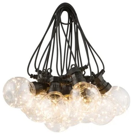 Διακοσμητική Γιρλάντα 10xLED 0,27W Μαύρο 7,5m IP44 Almaga 34090N Globo Lighting-34090N-Μαύρο 34090N