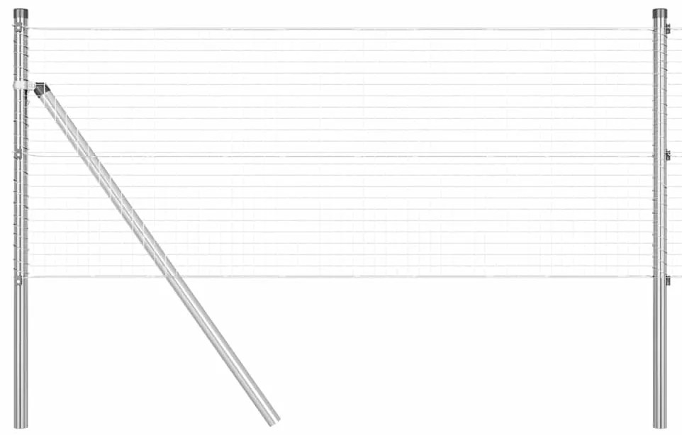 vidaXL Φράχτης με Στήλες. Ασημί 0.4 x 50 μ. Ατσάλι