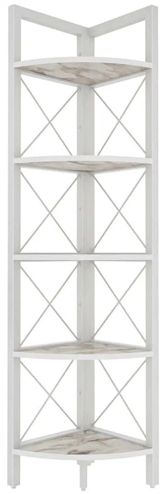 Ραφιέρα Δαπέδου Γωνιακή Remo 322RTC1109 30,5x33x160cm Marble Effect White