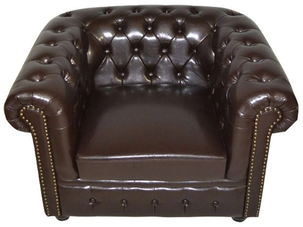 Πολυθρόνα T.Chesterfield Hm3011.01 Σκούρο Καφέ 110x90x73 cm Τεχνόδερμα