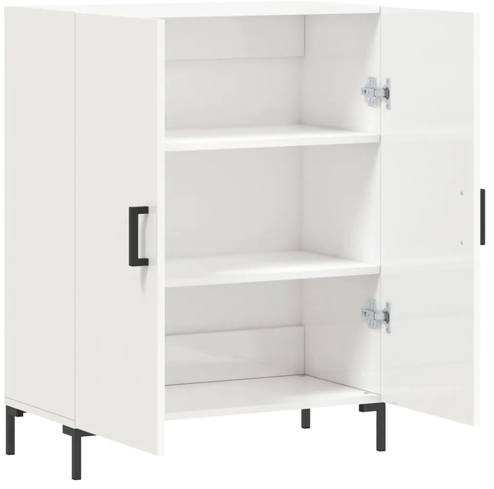 vidaXL Ντουλάπι Γυαλιστερό Λευκό 69,5x34x90 εκ. Επεξεργασμένο Ξύλο