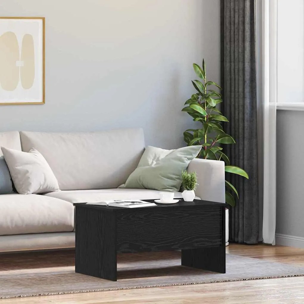 vidaXL Τραπεζάκι σαλονιού Μαύρη δρυς 80 x 50,5 x 42,5 εκ