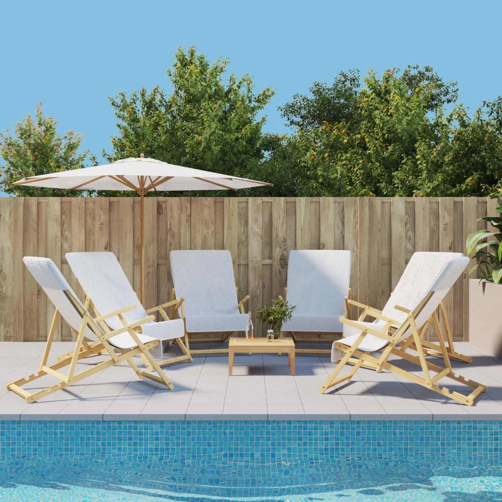 Πετσέτες Θαλάσσης 6 τεμ. Λευκές 60 x 135 εκ. Ύφασμα 400 GSM