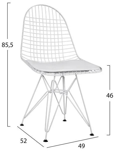 Σετ τραπεζαρίας C11026.01 5τμχ. με Τραπέζι Sonama 120x70x76.5εκ. & Καρέκλες Μεταλλικές Λευκές