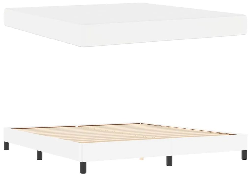 vidaXL Κρεβάτι με στρώμα Καθαρό Λευκό 180 x 200 cm Τεχνητό δέρμα