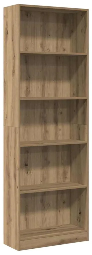 vidaXL Βιβλιοθήκη Αρτισιανή Δρυς 60x24x176 εκ. από Επεξεργασμένο Ξύλο