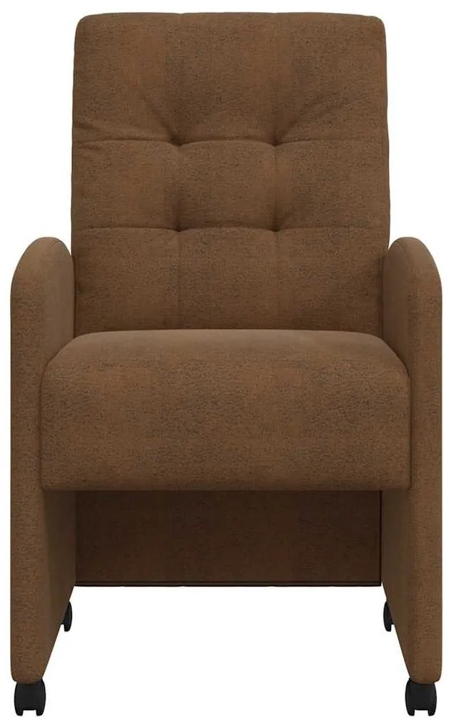 vidaXL Καρέκλες Φαγητού με Ρόδες με τροχούς 2 pcs Καφέ 58 x 67 x 97 εκ