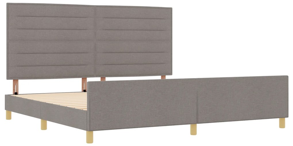 vidaXL Σκελετός Κρεβατιού με κεφαλάρι Taupe 200 x 200 cm ύφασμα