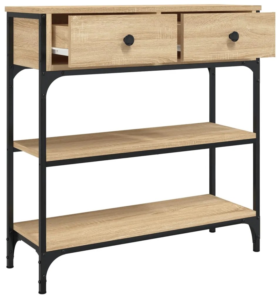 vidaXL Τραπέζι Κονσόλα Sonoma Δρυς 72,5x25x75 εκ. Επεξεργασμένο Ξύλο