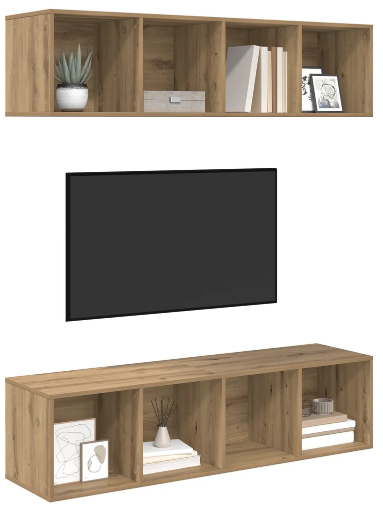 vidaXL Σετ επίπλου τηλεόρασης 2 pcs artisan δρυς 37 x 37 x 142.5 εκ