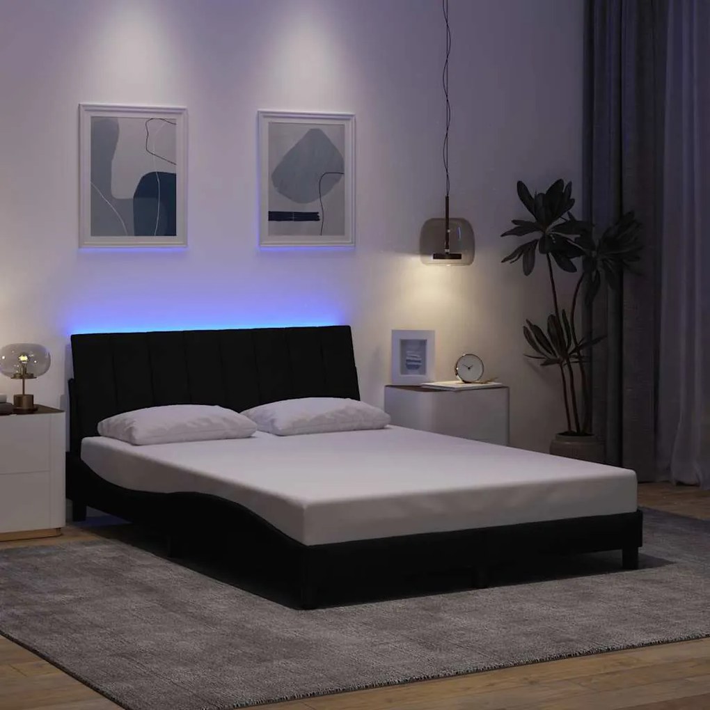 vidaXL Σκελετός Κρεβατιού Χωρίς Στρώμα Μαύρο 140x200 εκ.Υφασμάτινο