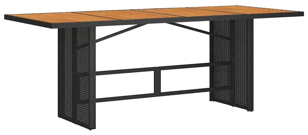 vidaXL Σέτ φαγητού για κήπο 7 pcs Μαύρο, Καφέ 190 x 80 x 75 εκ.