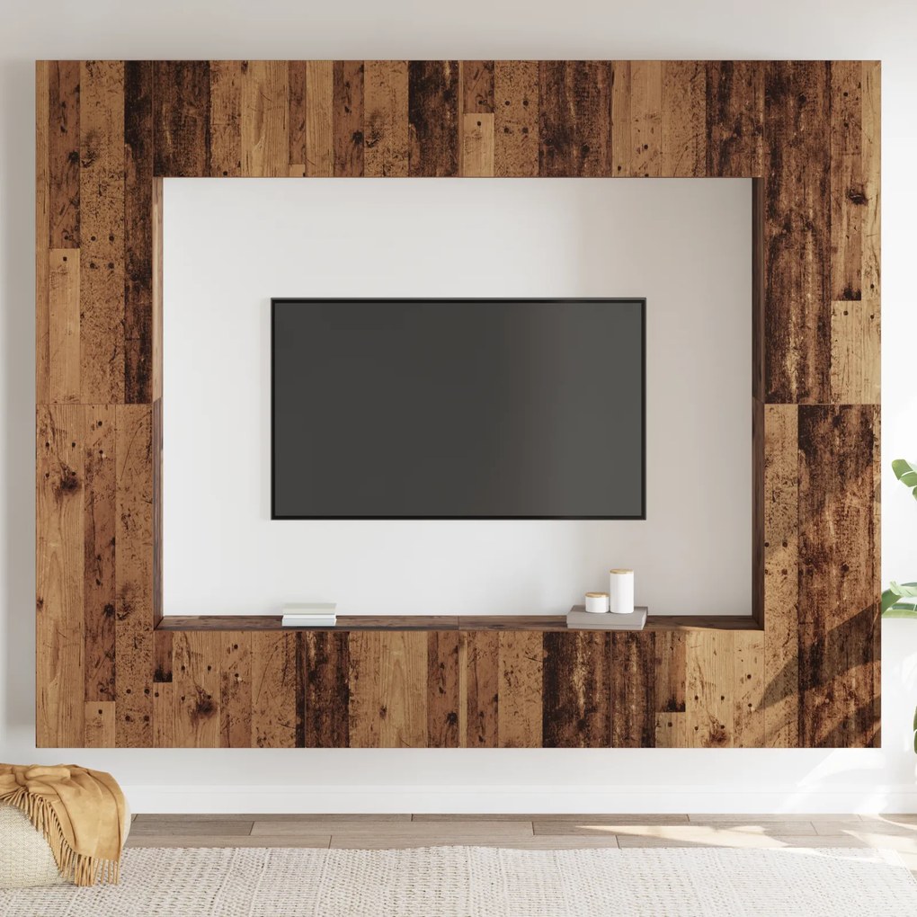 vidaXL Σετ επίπλου τηλεόρασης 8 pcs Καφέ 221 x 30 x 180 εκ.