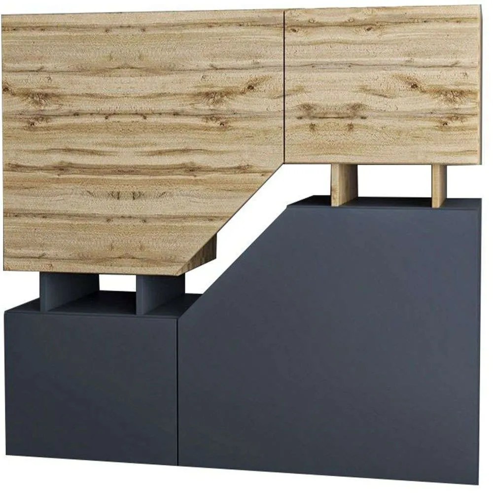 Μπουφές Ceelias 162525509 120x35x100cm Natural-Anthracite Μοριοσανίδα