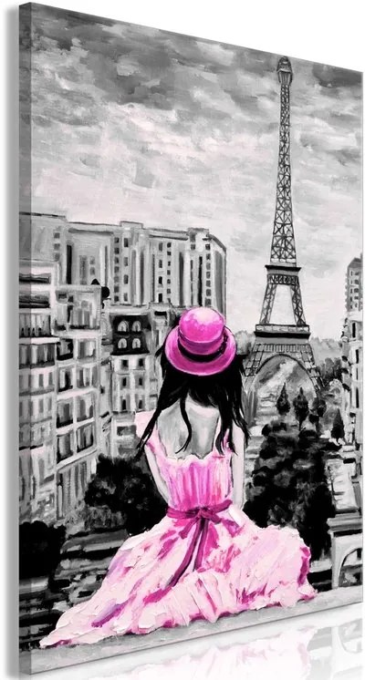 Πίνακας - Paris Colour (1 Part) Vertical Pink - 60x90