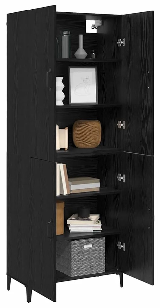 vidaXL Highboard 2 pcs Μαύρη δρυς 69.5 x 34 x 180 εκ.