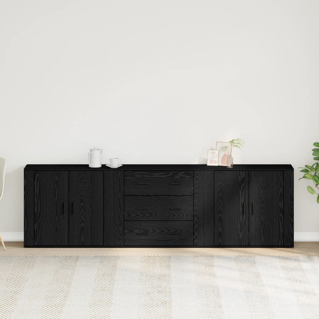 vidaXL Μπουφές Μαύρη δρυς 240 x 33 x 70 εκ. Επεξεργασμένο ξύλο
