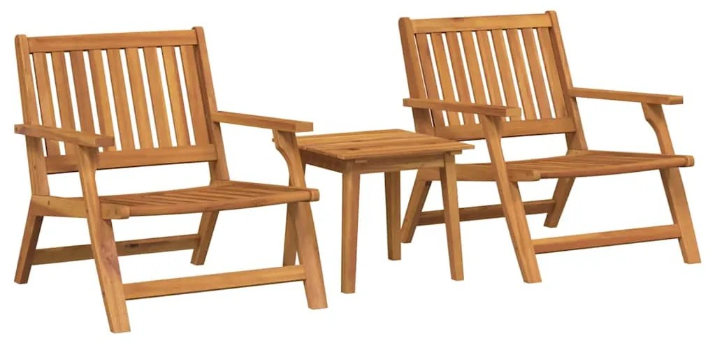 vidaXL Σετ Εξωτερικής Τραπέζης 3 pcs Καφέ Μασίφ ξύλο ακακίας