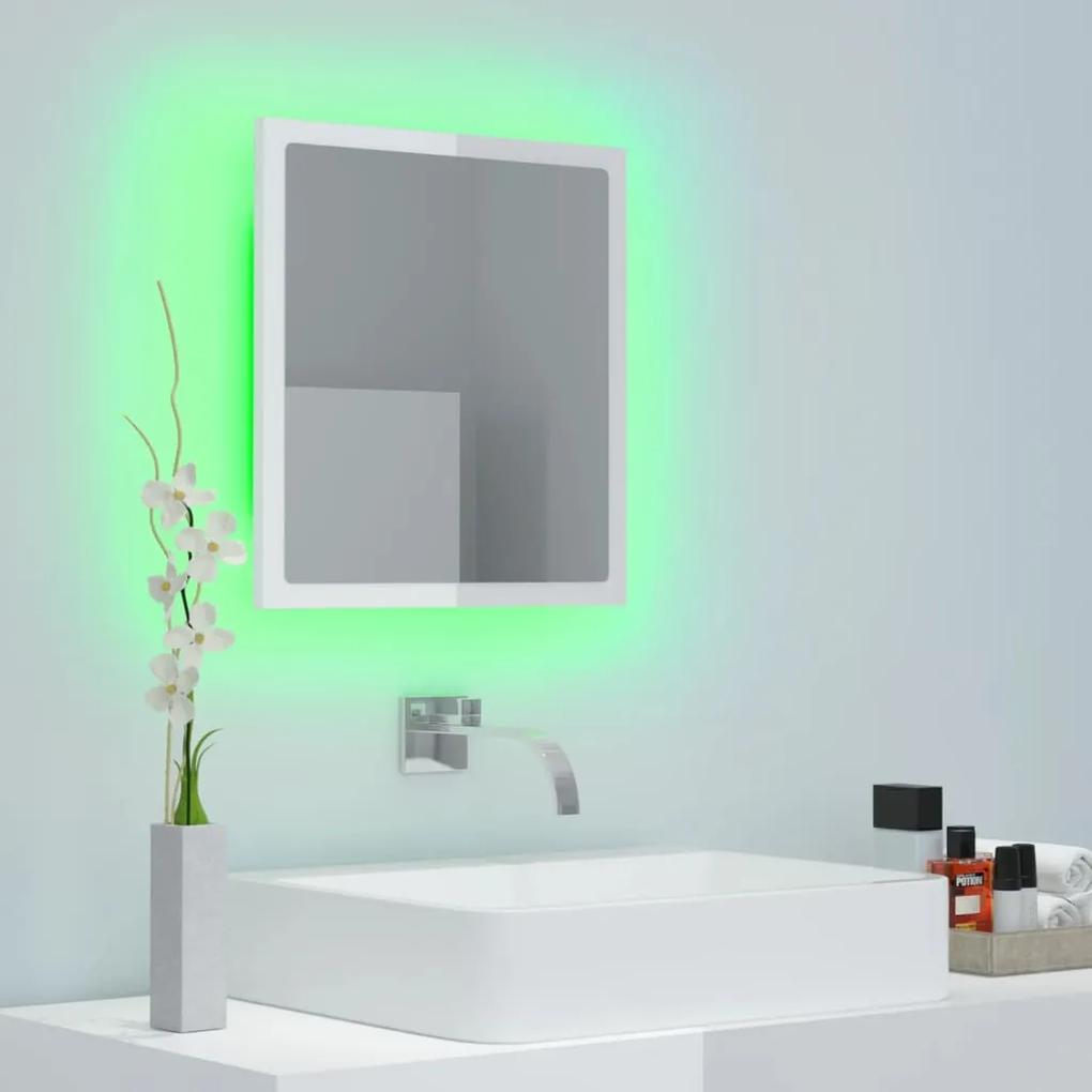 vidaXL Καθρέφτης Μπάνιου με LED Γυαλ. Λευκό 40x8,5x37 εκ. Ακρυλικός