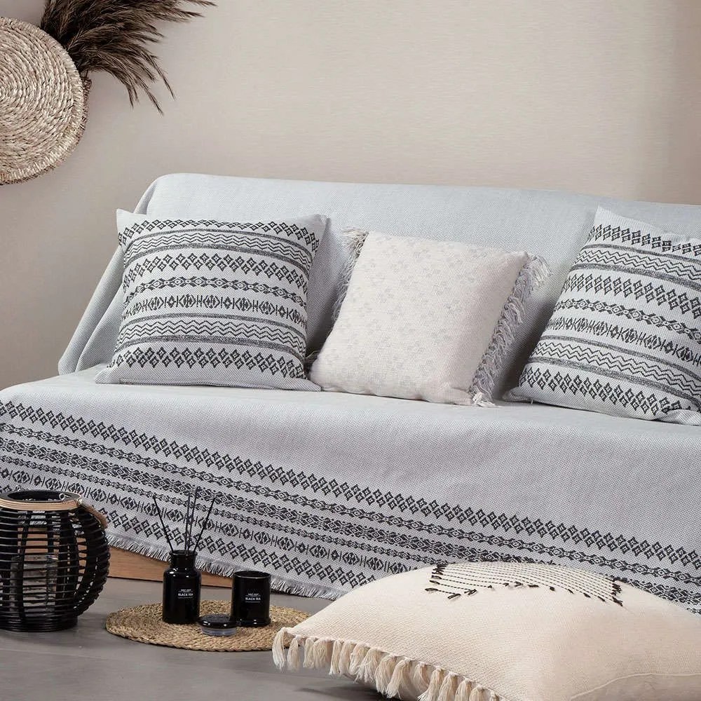 Ριχτάρι Arabi Black-White Nef-Nef Διθέσιο 170x250cm Cotton-Polyester