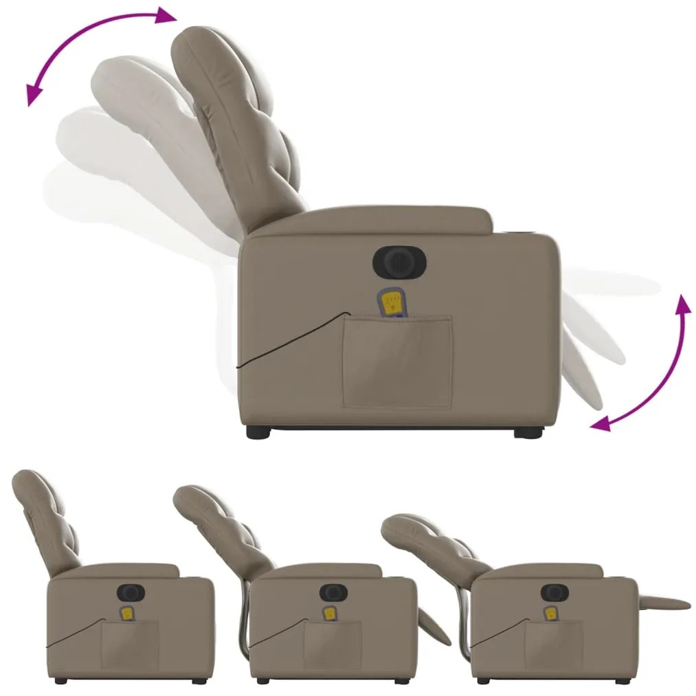 vidaXL Πολυθρόνα Μασάζ Ηλεκ.Ανακλινόμενη με Ανύψωση Συνθ. Δέρμα