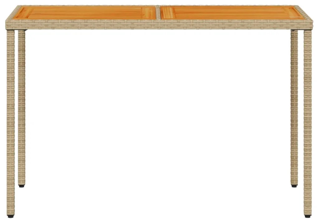 vidaXL Τραπέζι Κήπου Επιφάνεια Ακακίας Μπεζ 115x54x74 εκ. Συνθ. Ρατάν