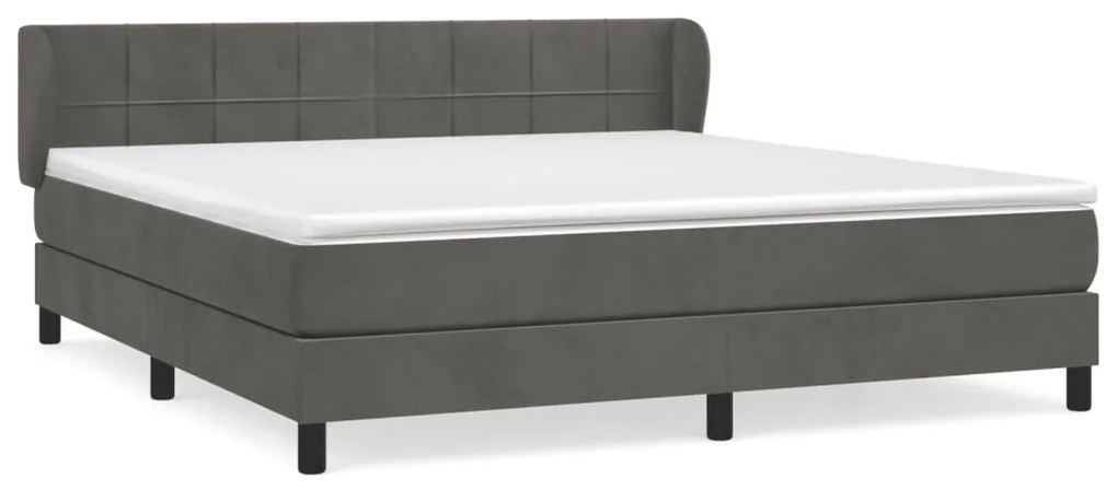 ΚΡΕΒΑΤΙ BOXSPRING ΜΕ ΣΤΡΩΜΑ ΣΚΟΥΡΟ ΓΚΡΙ 180X200 ΕΚ. ΒΕΛΟΥΔΙΝΟ 3127506