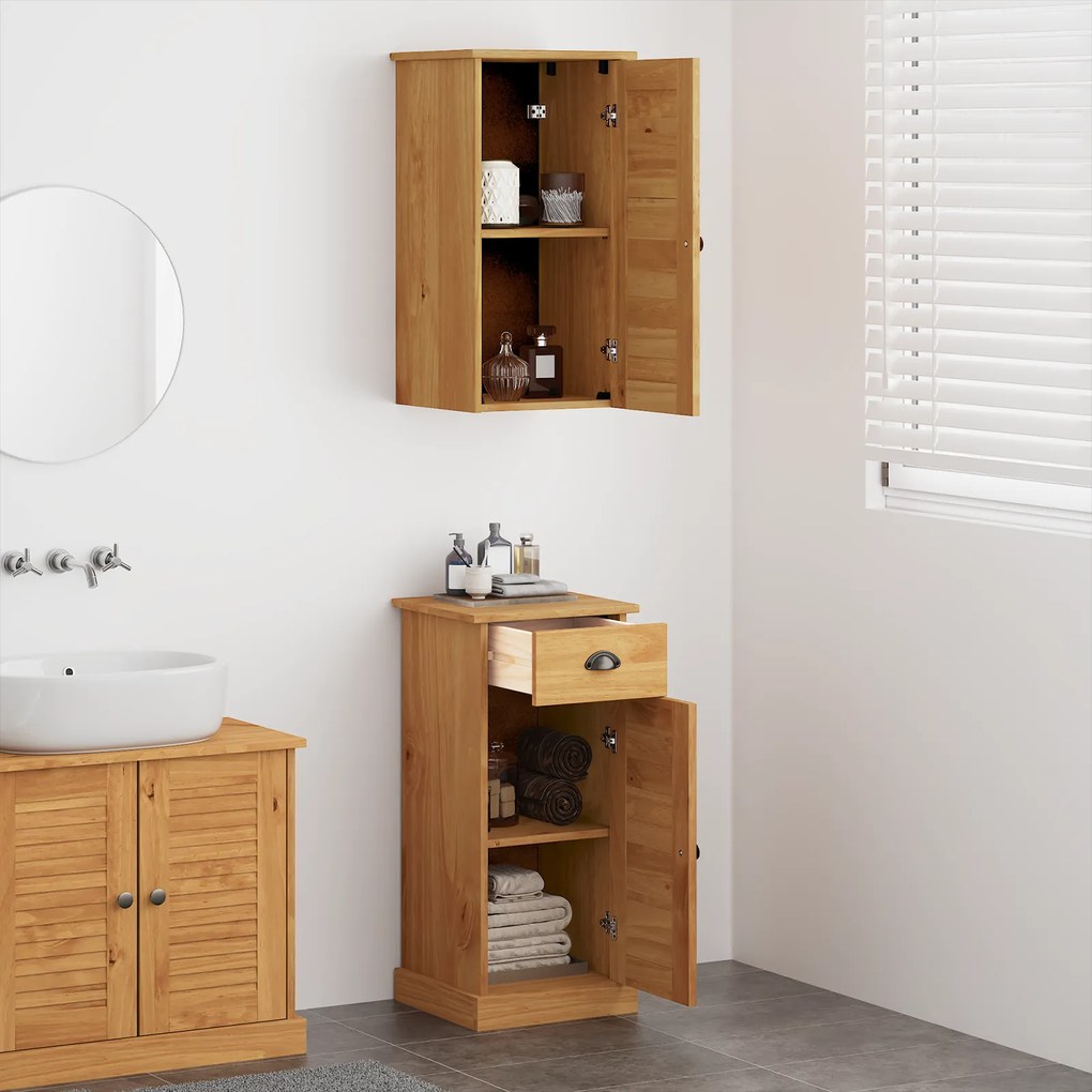 vidaXL Σετ Επίπλων Μπάνιου με συρτάρι 2 pcs Καφέ και Καραμέλα καφέ