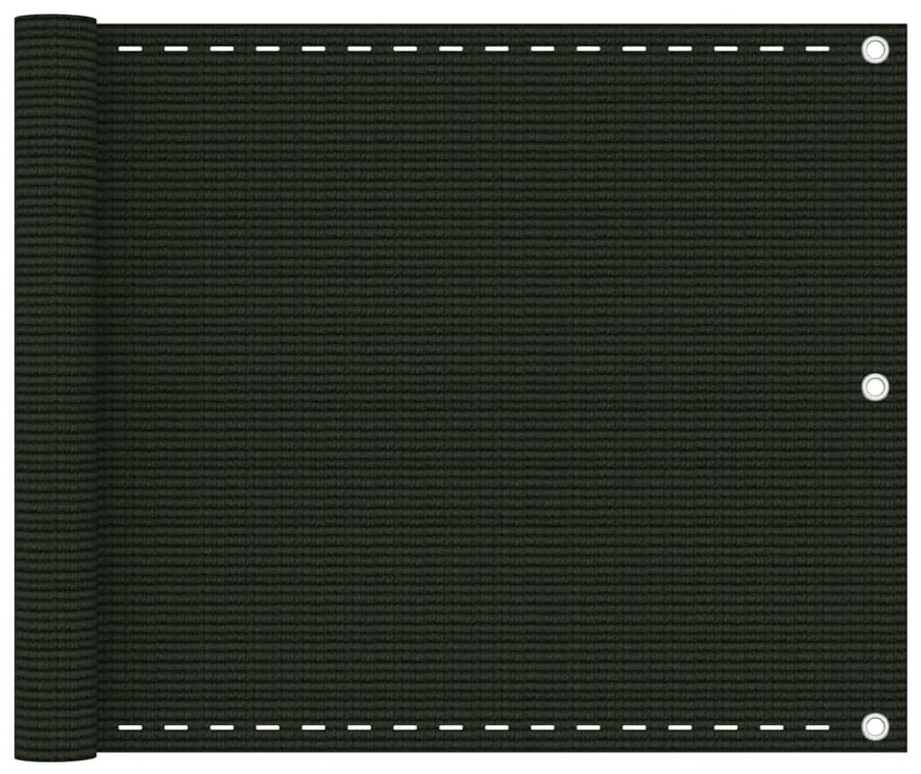 vidaXL Διαχωριστικό Βεράντας Σκούρο Πράσινο 75 x 400 εκ. από HDPE