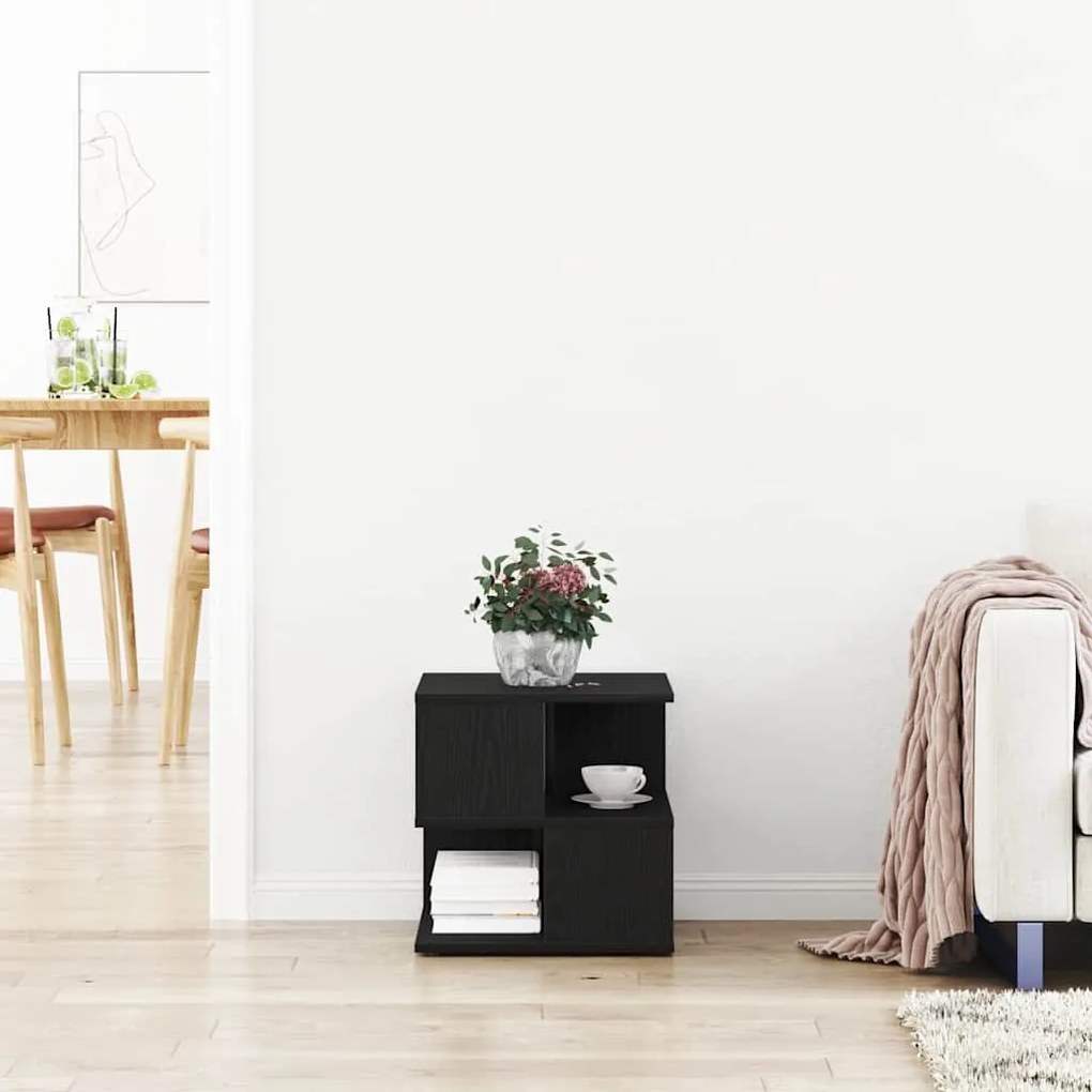 vidaXL Τραπεζάκι Πλευράς Μαύρη δρυς 40 x 40 x 40 cm Επεξεργασμένο ξύλο