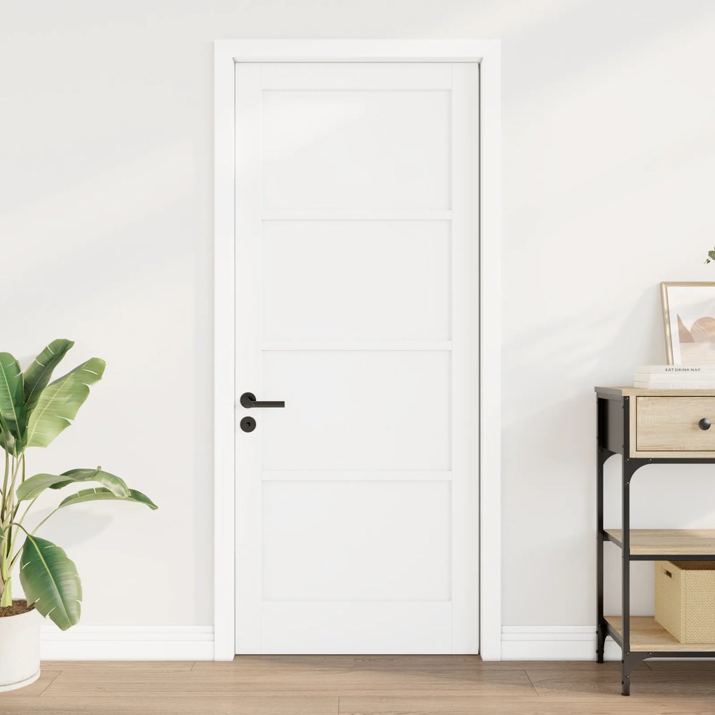 vidaXL Εσωτερική Πόρτα 'ORKDAL' Λευκή 83x202x4 εκ Στερεό Ξύλο Πεύκο