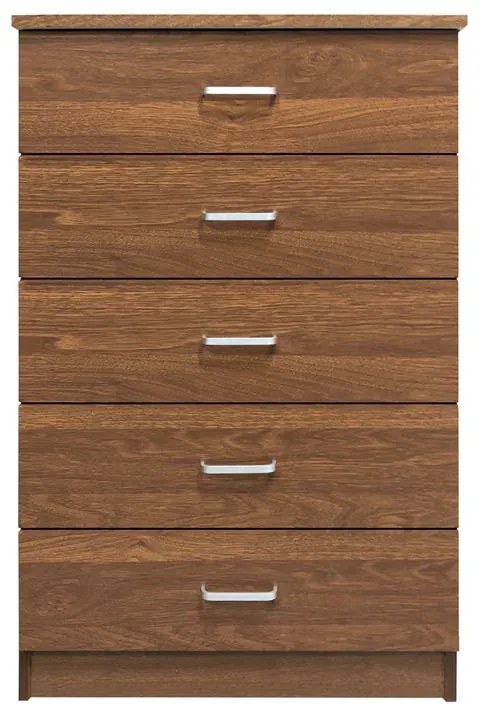 DRAWER Συρταριέρα με 5 Συρτάρια, Απόχρωση Καρυδί  60x40x97cm Ε7395,3