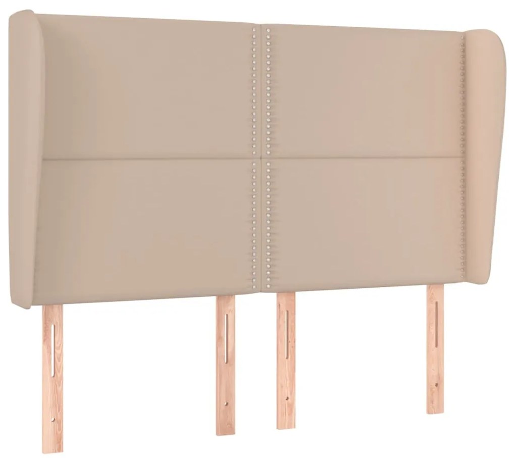vidaXL Κεφαλάρι με Πτερύγια Καπουτσίνο 147x23x118/128 εκ. Συνθ. Δέρμα