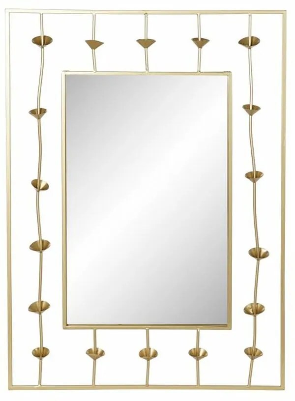Τοίχο καθρέφτη DKD Home Decor Χρυσό Λουλούδι 70 x 5 x 100 cm