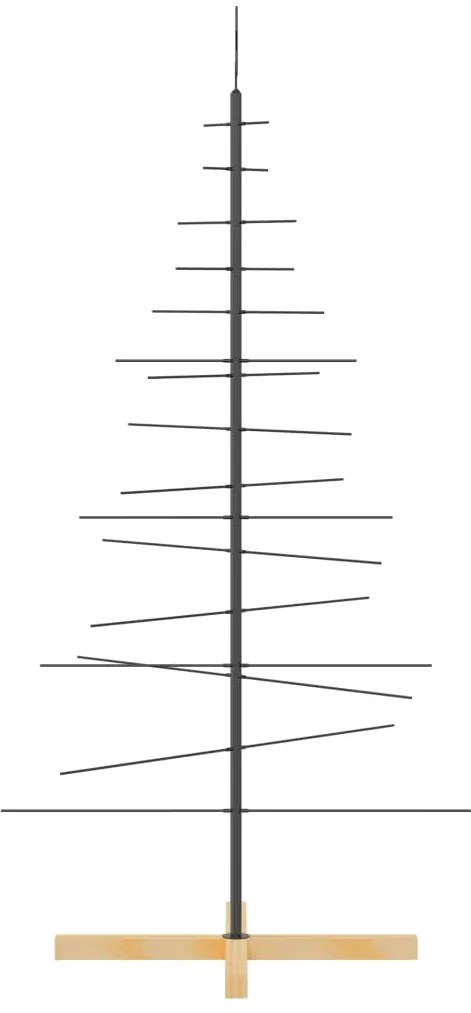 vidaXL Χριστουγεννιάτικο Δέντρο Μαύρο 150 εκ. Μέταλλο με Ξύλινη Βάση