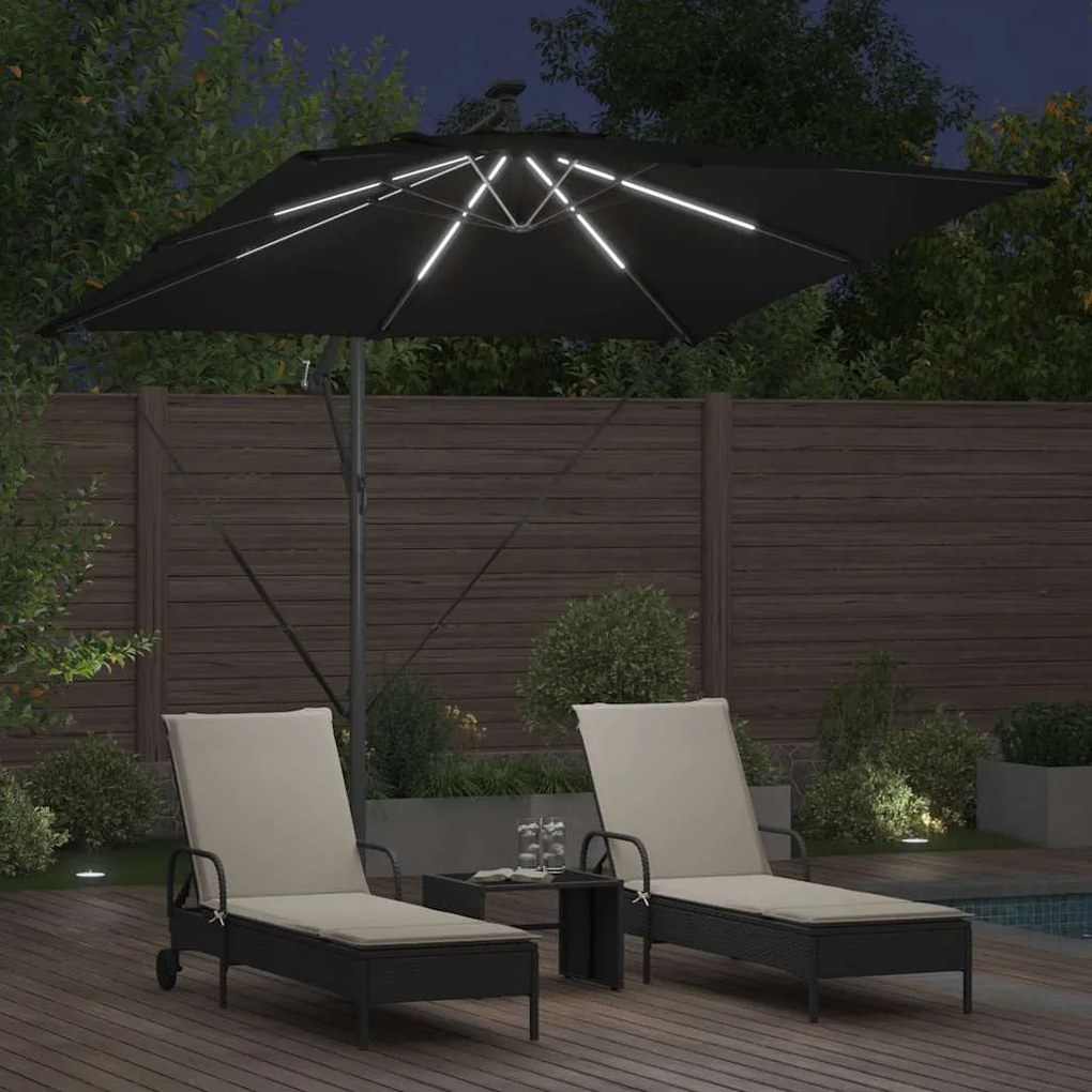 vidaXL Ομπρέλα Cantilever Banana Μαύρο 249 x 249 x 250 εκ.