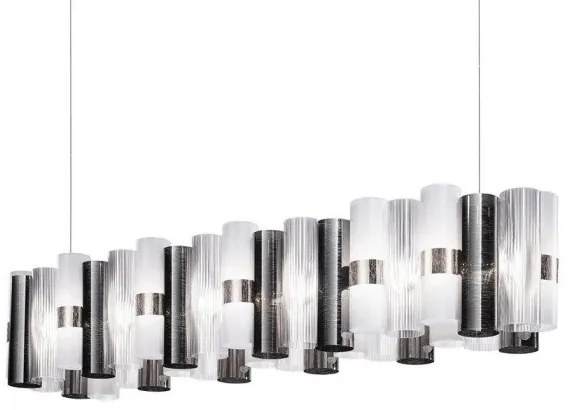 Κρεμαστό Φωτιστικό Οροφής LED 110W Dimmable Μήκος 142cm La Lollo 140 Slamp-LALS3XLPWT01T00NMTEU-Ανθρακί LALS3XLPWT01T00NMTEU